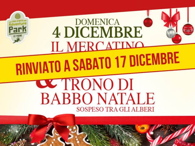 Attenzione i mercatini di Natale, street food e tanto altro sono stati rinviati a sabato 17 dicembre 