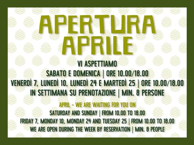 Aprile: si amplia l’apertura del parco