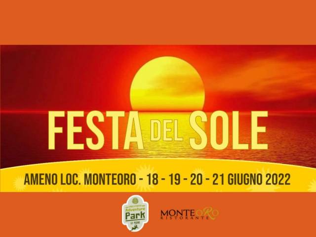 Al MonteOro la Festa del Sole dal 18 al 21 giugno
