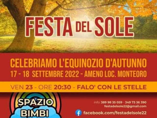 Festa del Sole il 17-18/09 al MonteOro, falò il 23/09!